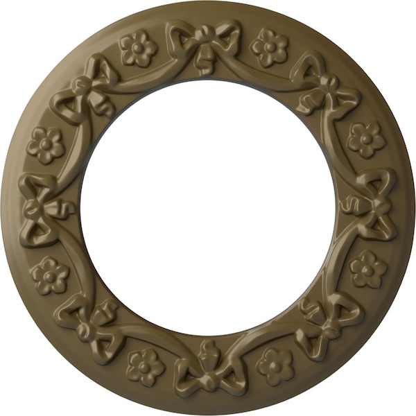 Ekena Millwork Ribbon with Bow Medallion (Canopies up to 7 1/2"), 12 1/4"OD x 7 1/2"ID x 7/8"P, Mississippi Mud CM12RIMMF - main